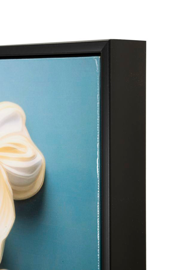 Dipinto su tela laccato narcy -b- c/cornice cm 82x4x82