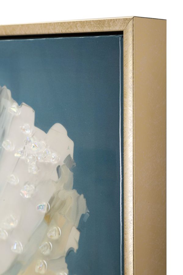 Dipinto su tela laccato bluey c/cornice cm 42x3,5x62