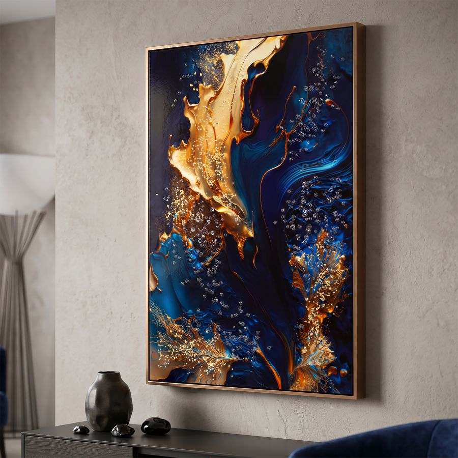 Stampa su tela laccata c/cornice andromeda -a- cm 60x4x90