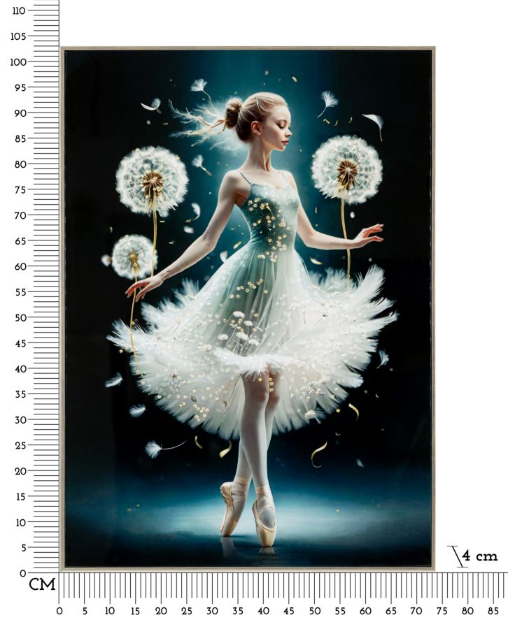 Dipinto su tela laccato dancing c/cornice -a- cm 72x4x102