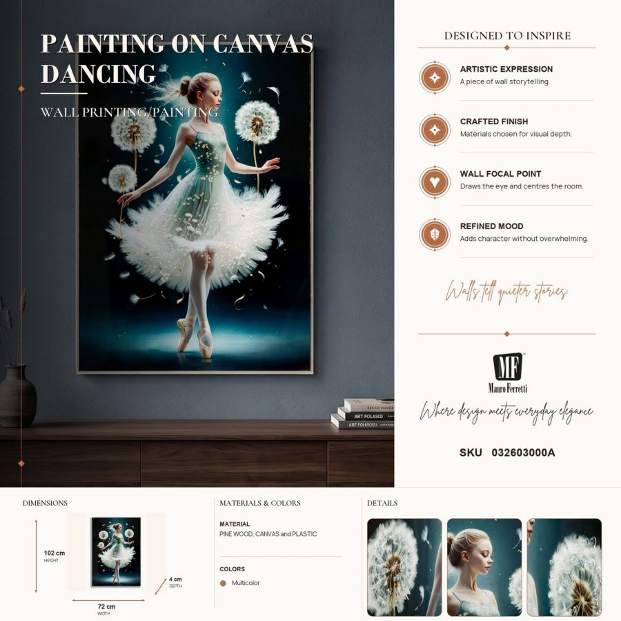 Dipinto su tela laccato dancing c/cornice -a- cm 72x4x102