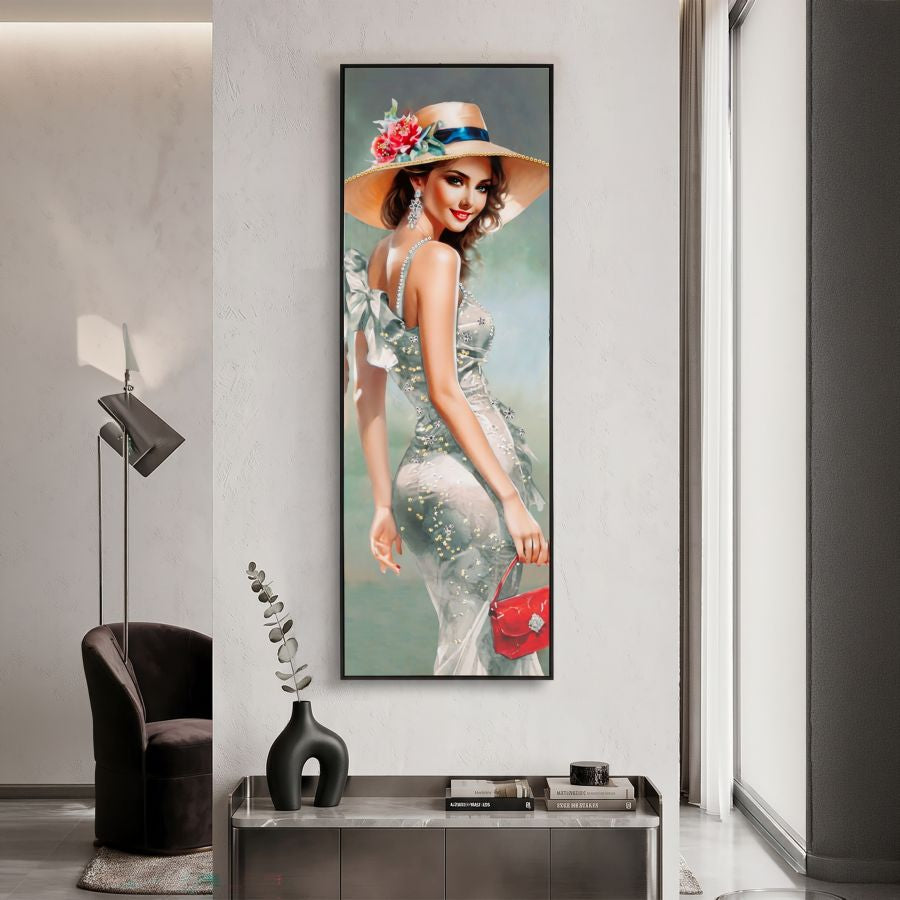 Dipinto su tela laccato elegant c/cornice -a- cm 52x4,5x152
