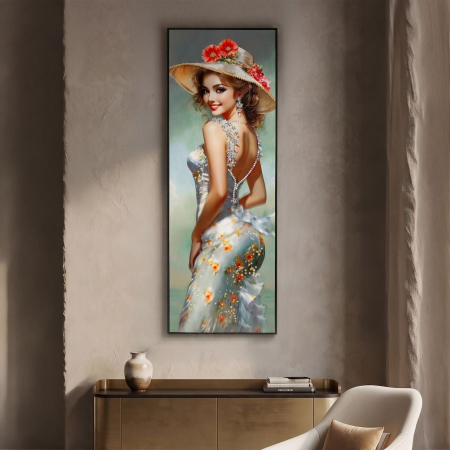 Dipinto su tela laccato elegant c/cornice -b- cm 52x4,5x152