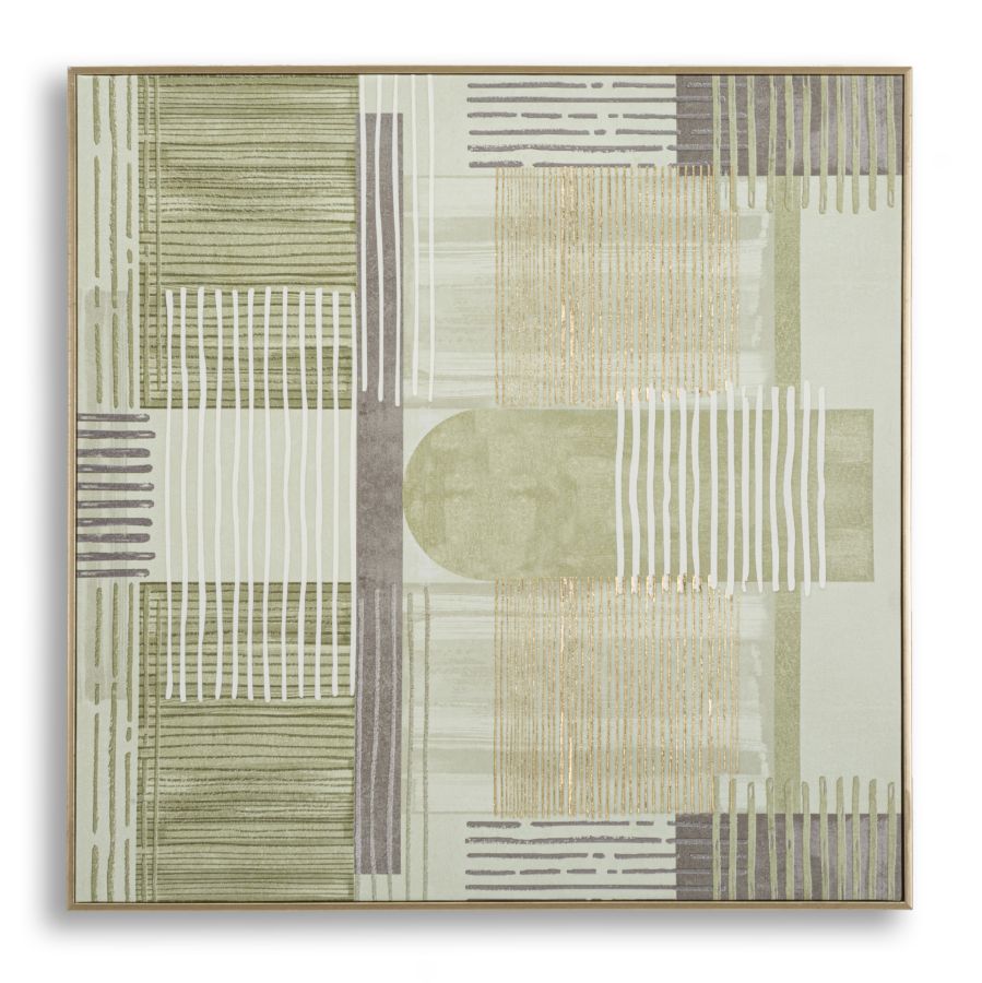 Stampa dipinta su tela lignes c/cornice -a- cm 60x3x60