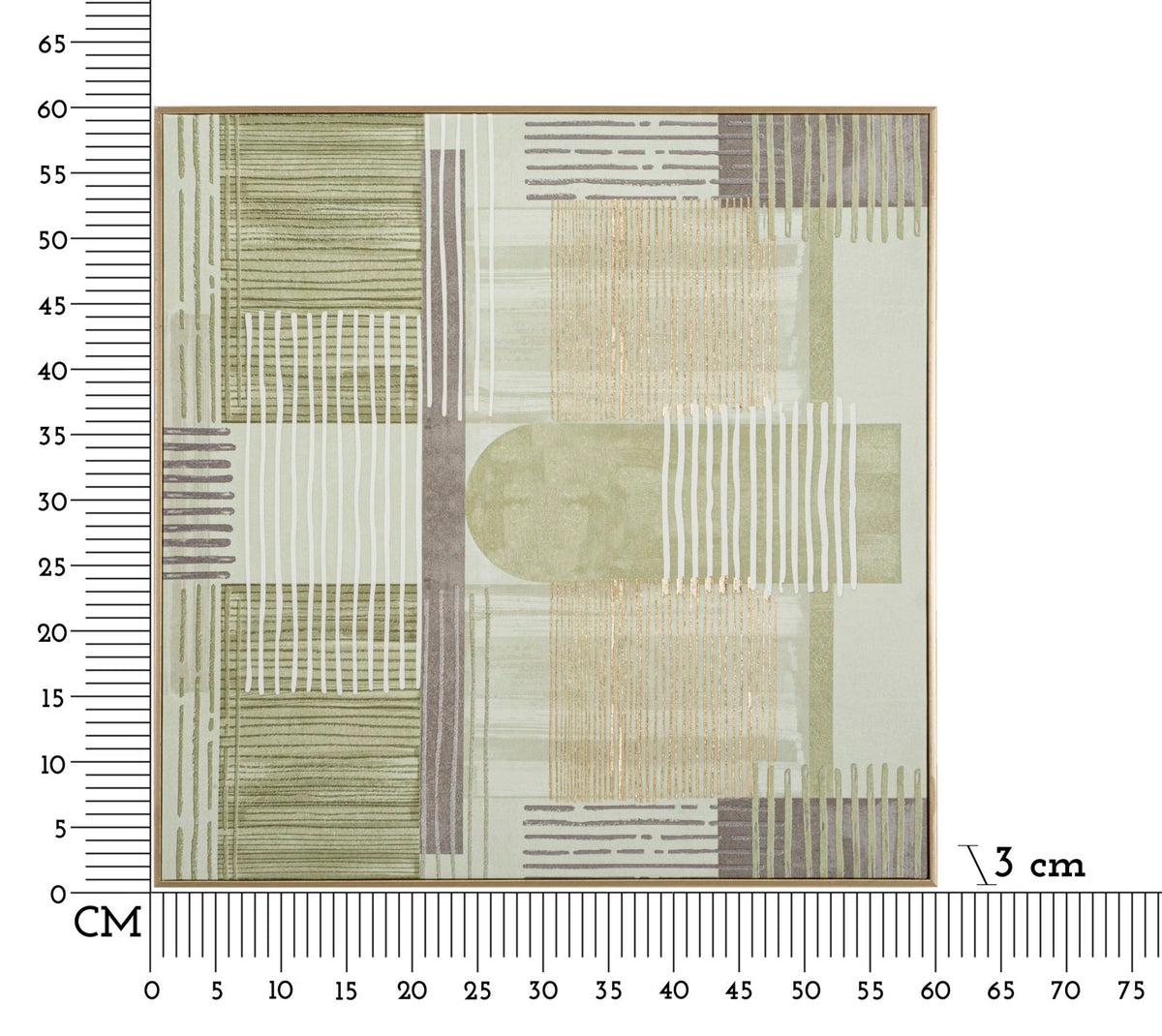 Stampa dipinta su tela lignes c/cornice -a- cm 60x3x60