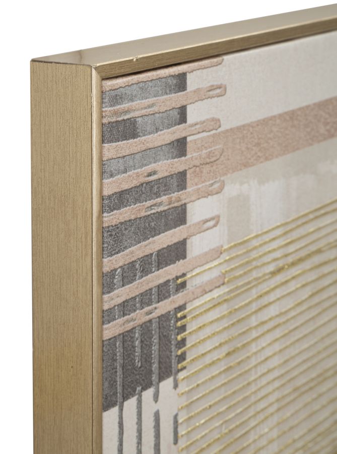 Stampa dipinta su tela lignes c/cornice -b- cm 60x3x60