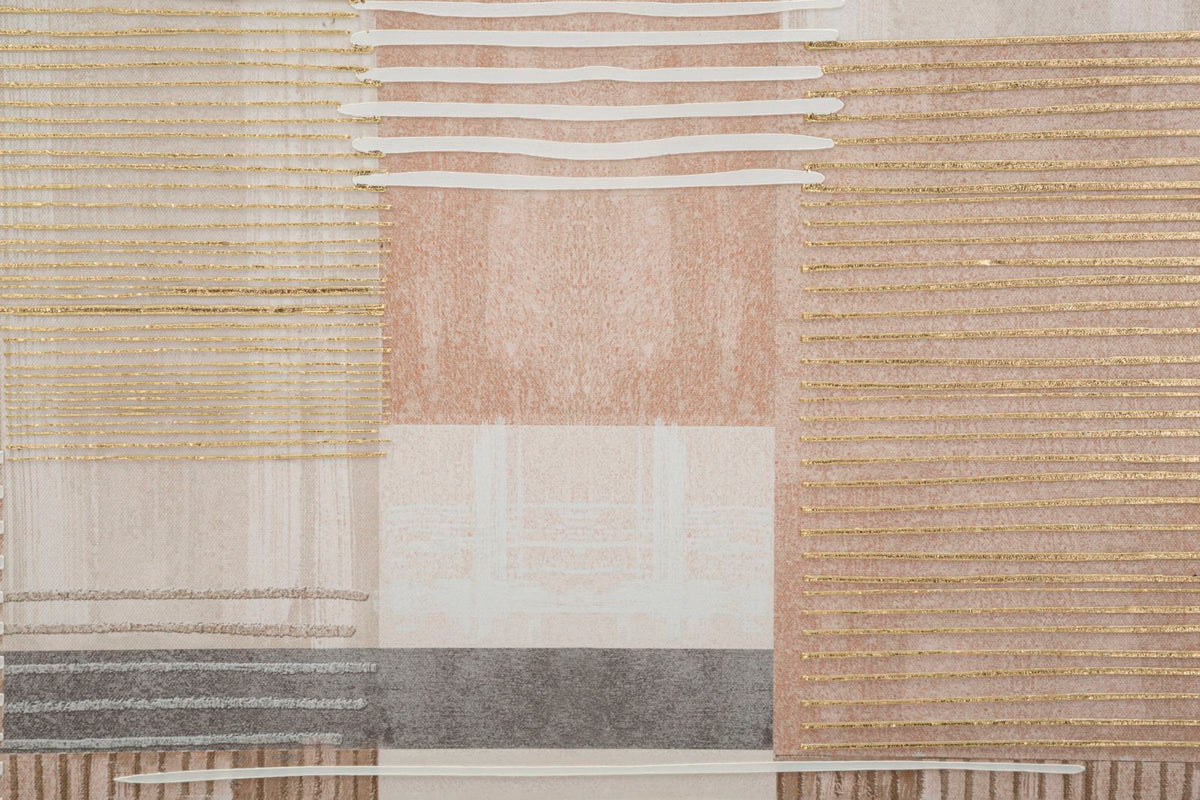 Stampa dipinta su tela lignes c/cornice -b- cm 60x3x60