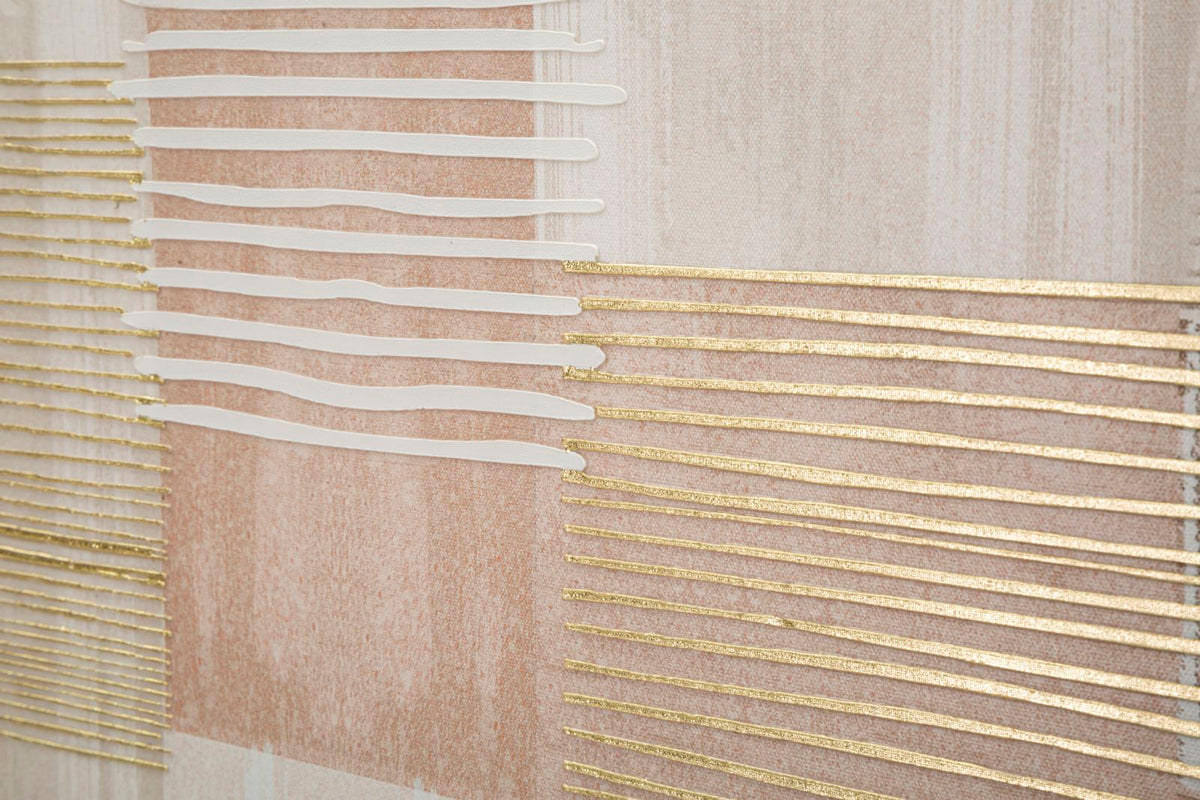 Stampa dipinta su tela lignes c/cornice -b- cm 60x3x60