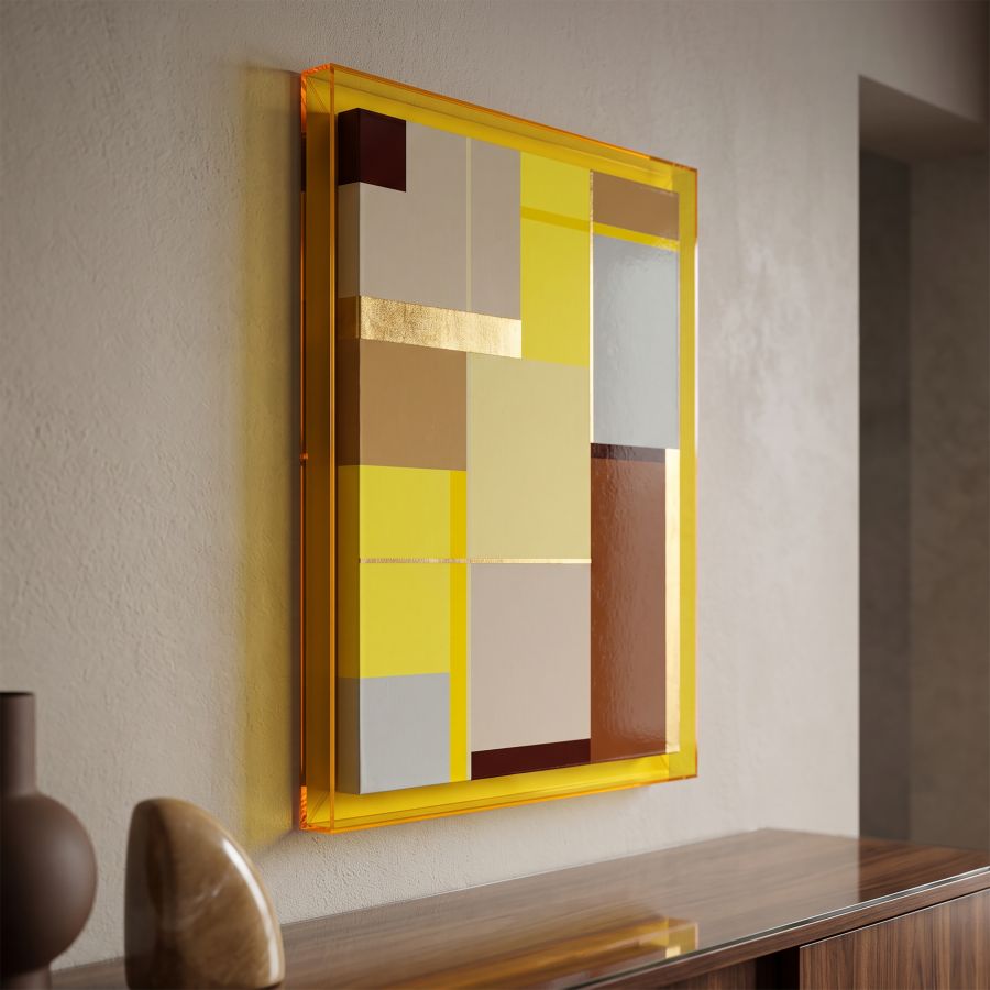 Stampa su tela laccatto acrylic c/cornice -a- cm 60x3,3x80