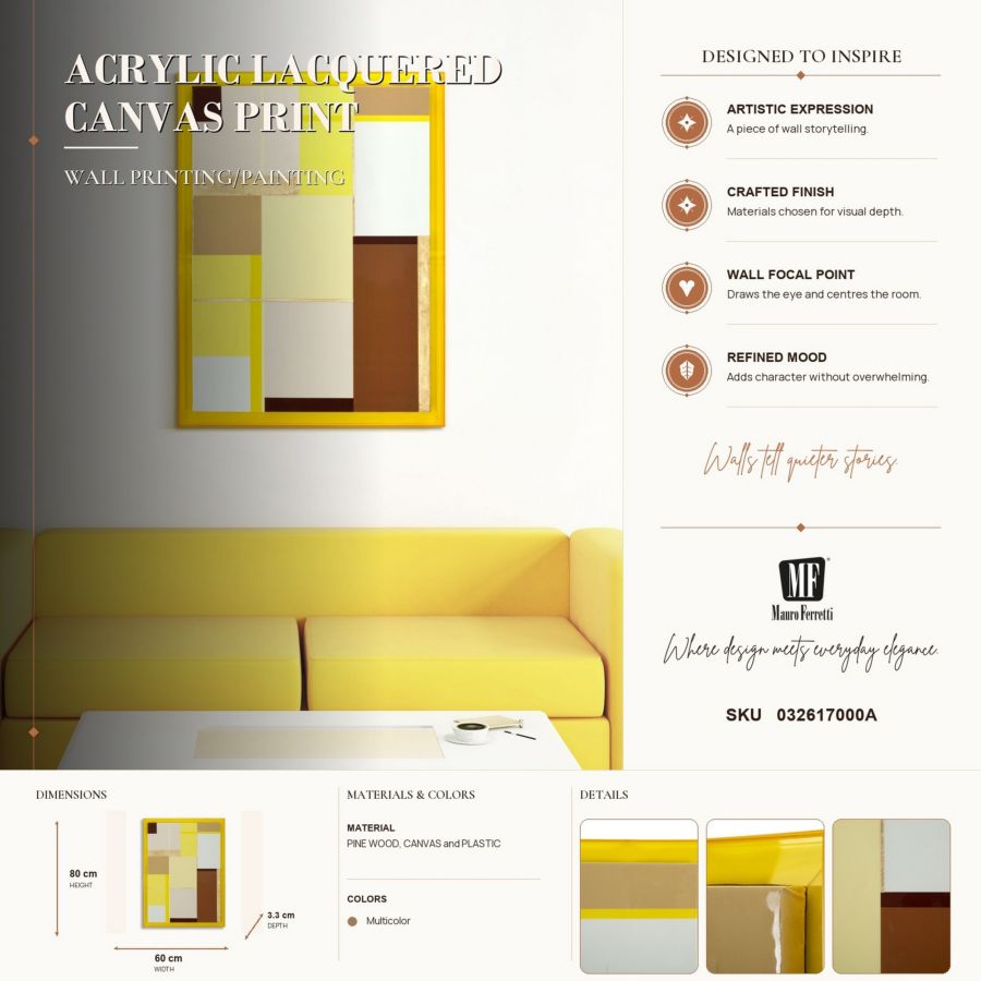 Stampa su tela laccatto acrylic c/cornice -a- cm 60x3,3x80