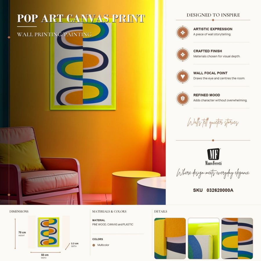 Stampa su tela pop art c/cornice -a- cm 50x3,3x70