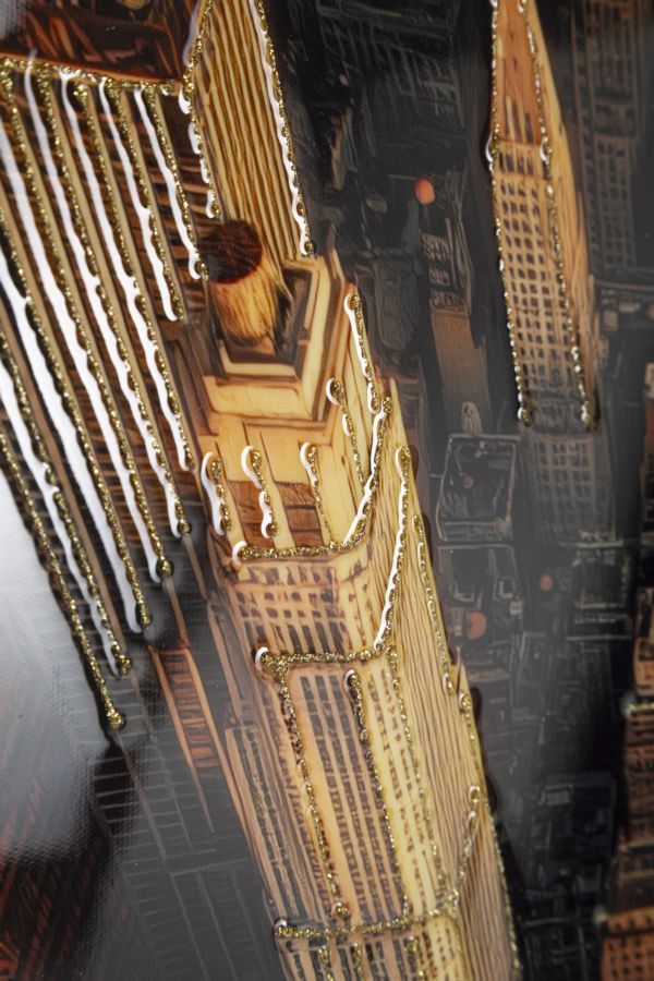 Mauro Ferretti Stampa su Tela Laccata New York con Cornice -a- 72 x 4 x 102 cm