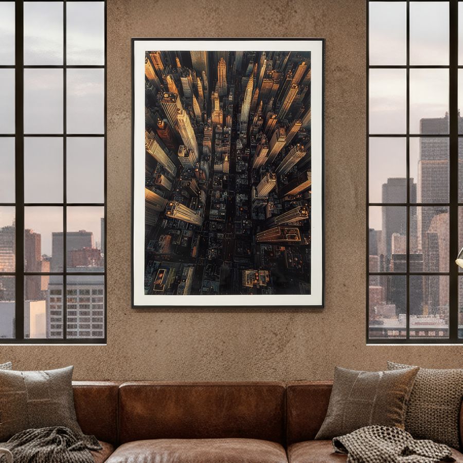 Mauro Ferretti Stampa su Tela Laccata New York con Cornice -a- 72 x 4 x 102 cm