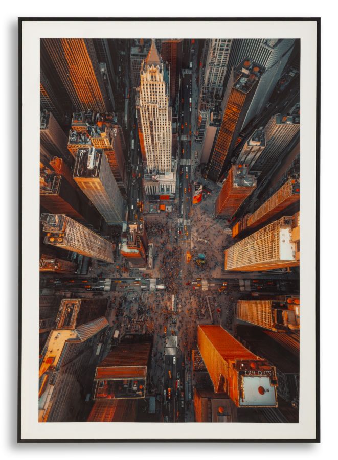 Stampa su tela laccata new york c/cornice -b- cm 72x4x102
