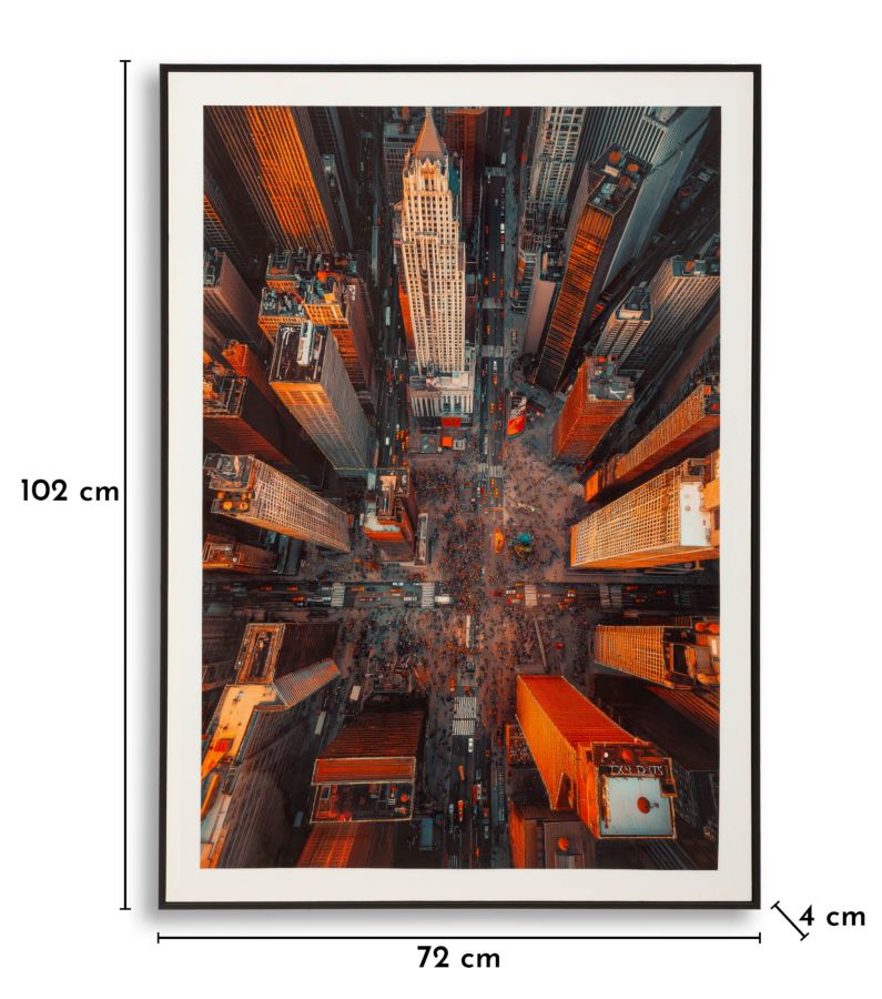 Stampa su tela laccata new york c/cornice -b- cm 72x4x102