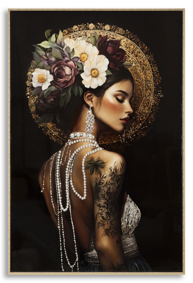 Mauro Ferretti Stampa Dipinta su Tela Laccata Persian con Cornice -a- 62 x 3,5 x 92 cm