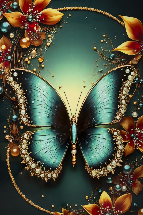Stampa decorata su tela laccata c/cornice butterly -a- cm 70x4x100