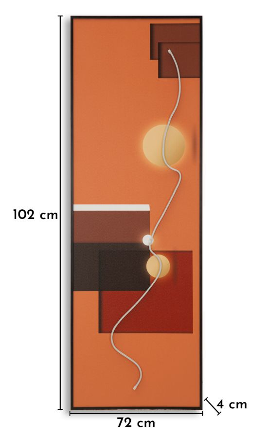 Stampa c/LED su tela abstract cm 150x3,5x50