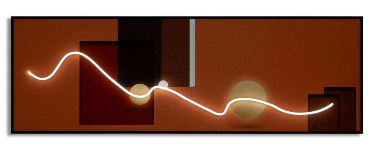 Stampa c/LED su tela abstract cm 150x3,5x50
