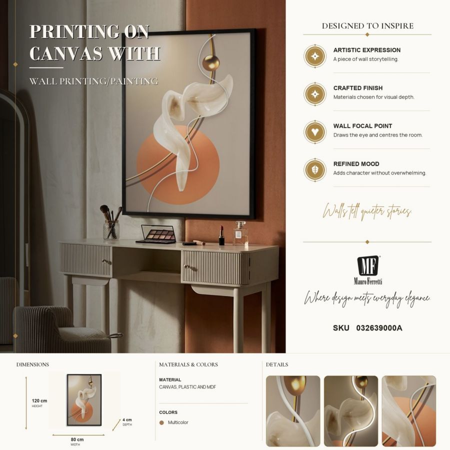 Stampa c/LED su tela abstract -a- cm 80x4x120