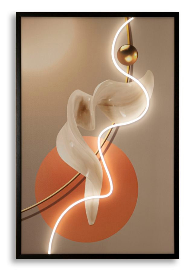 Stampa c/LED su tela abstract -a- cm 80x4x120