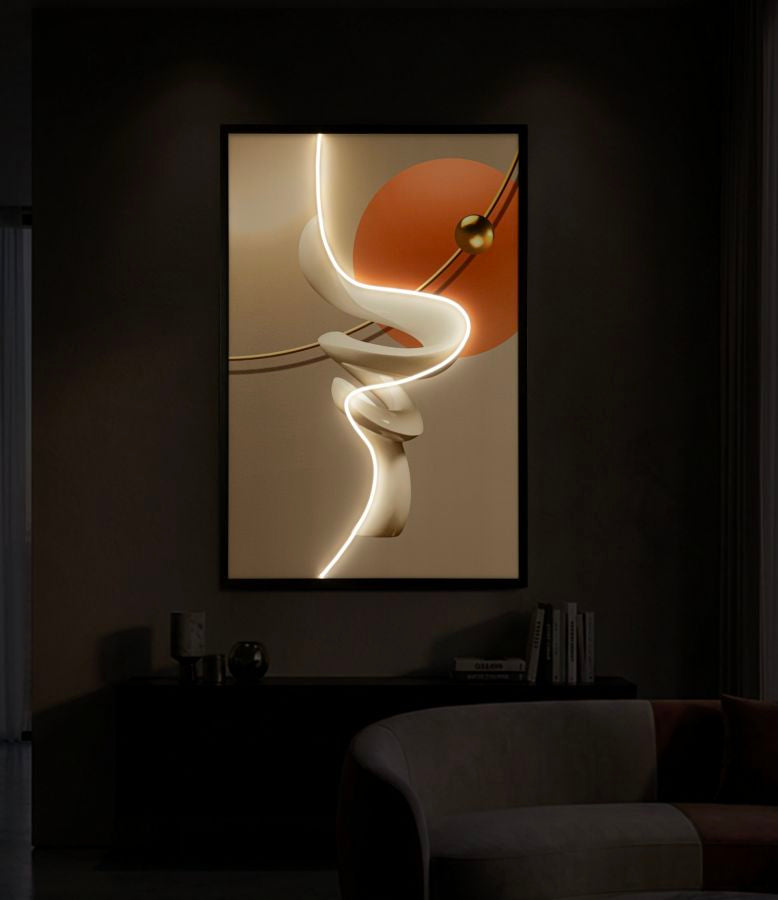 Mauro Ferretti Stampa con LED su Tela Abstract -b- 80 x 4 x 120 cm