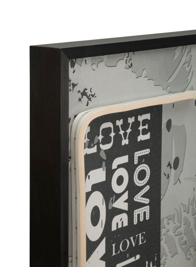 Mauro Ferretti Stampa con LED su Tela Love 60 x 3,5 x 90 cm (applicazione 3D Acrilico)