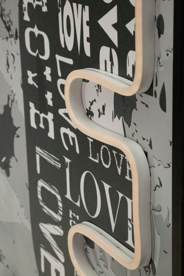 Mauro Ferretti Stampa con LED su Tela Love 60 x 3,5 x 90 cm (applicazione 3D Acrilico)