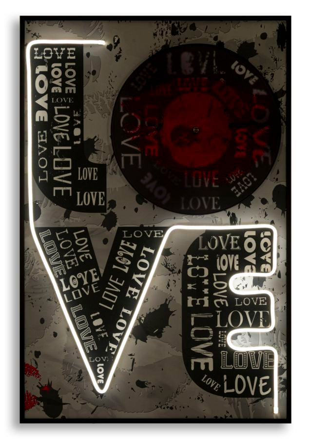 Mauro Ferretti Stampa con LED su Tela Love 60 x 3,5 x 90 cm (applicazione 3D Acrilico)