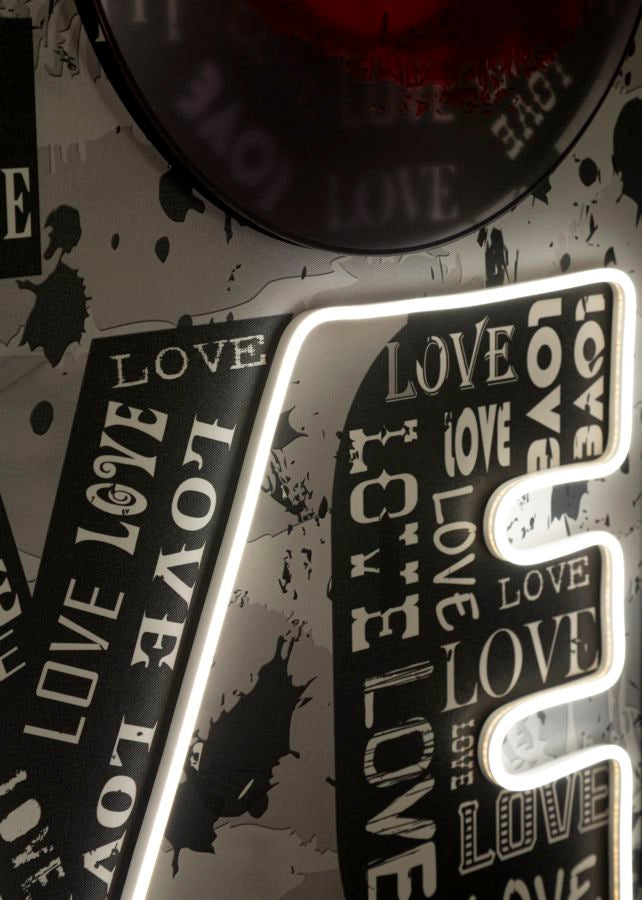 Mauro Ferretti Stampa con LED su Tela Love 60 x 3,5 x 90 cm (applicazione 3D Acrilico)