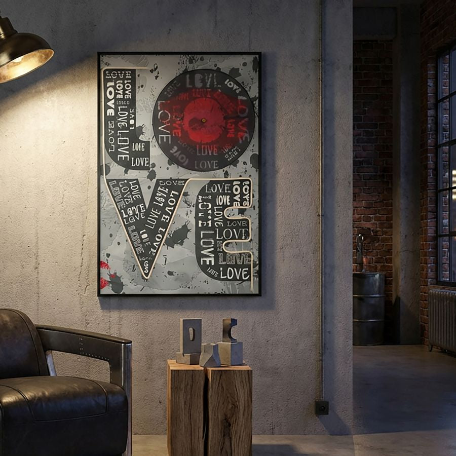 Mauro Ferretti Stampa con LED su Tela Love 60 x 3,5 x 90 cm (applicazione 3D Acrilico)
