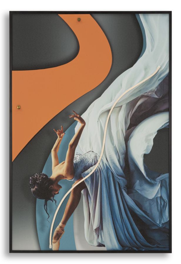 Stampa c/LED su tela dancer cm 60x3,5x90 (applicazione 3d acrilico)