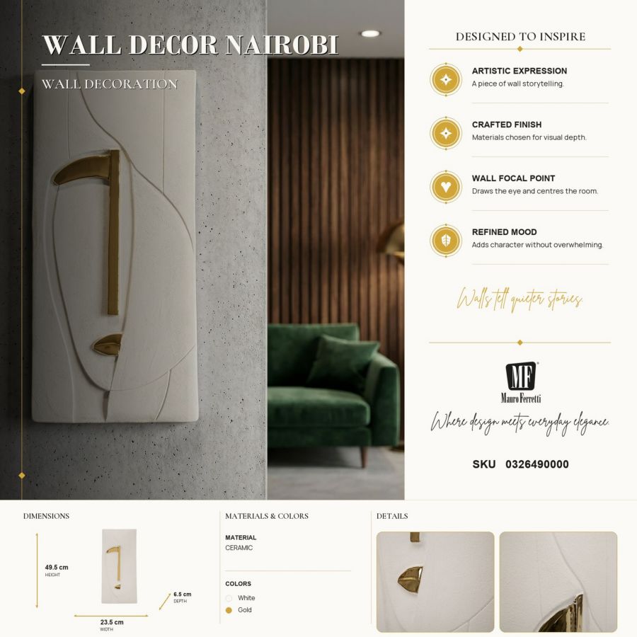 Decorazione murale nairobi cm 23,5x6,5x49,5