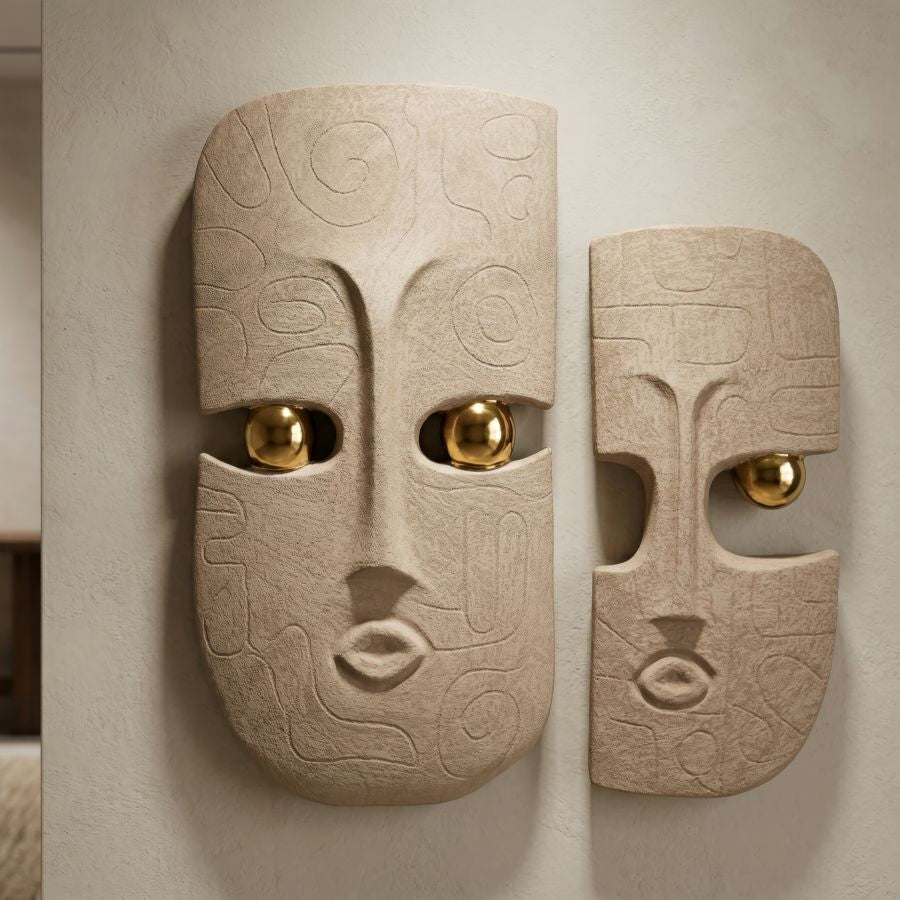 Decorazione murale dakar coppia cm 20x6x40-14x5x32