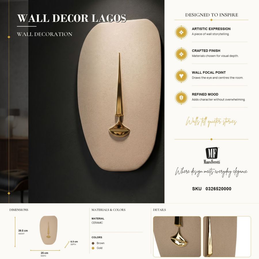 Decorazione murale lagos cm 25x6,5x39,5