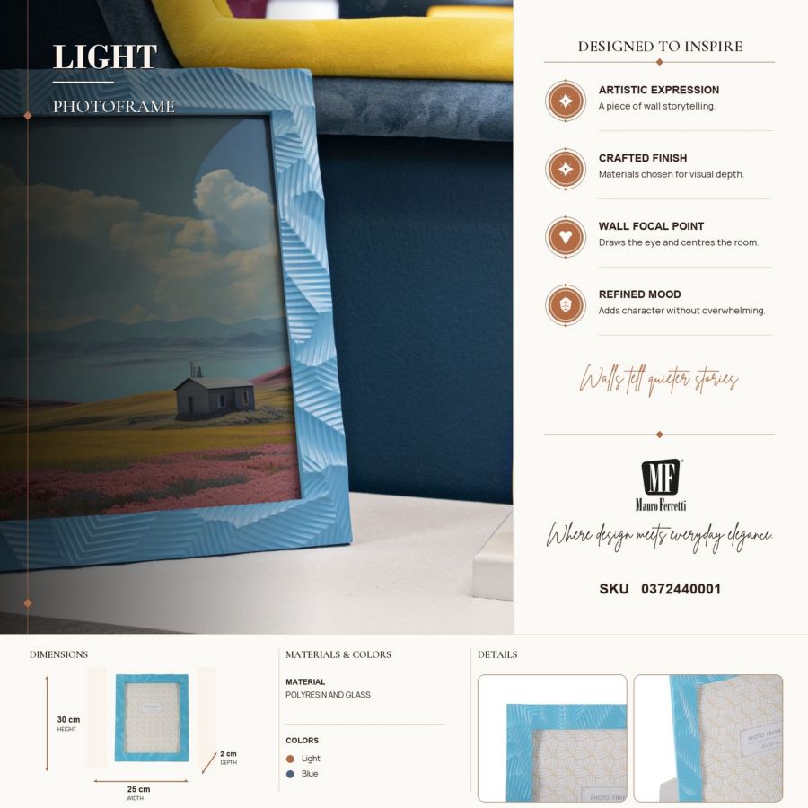 Cornice light cm 25x2x30 (misura interna cm 20x25) min 2
