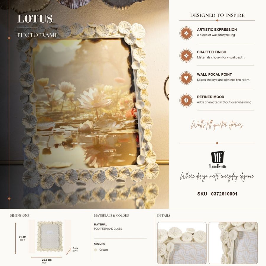Cornice lotus cm 25,8x2x31 (misura interna cm 20x25) min 2