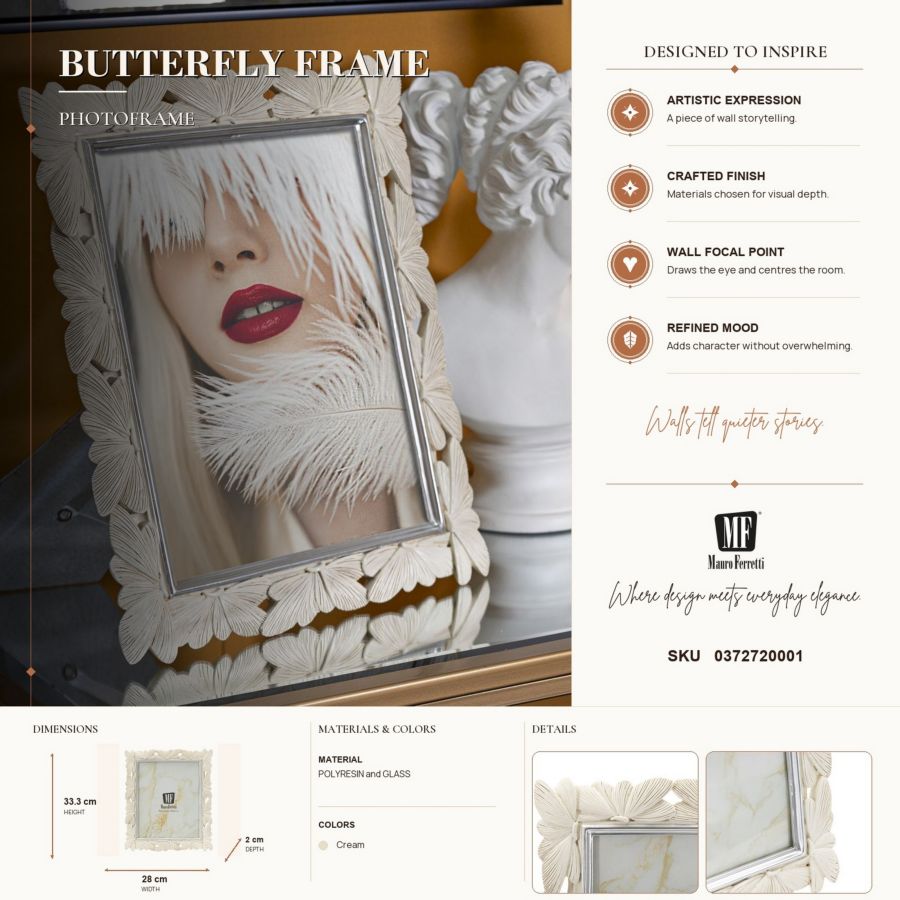 Cornice butterfly cm 28x2x33,3 (misura interna cm 20x25) min 2