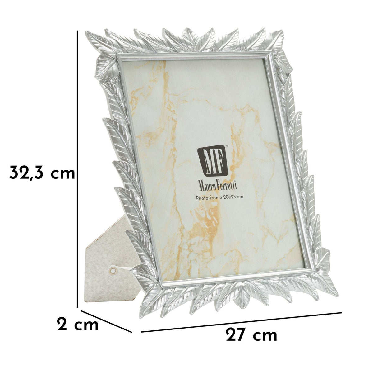 Cornice leavy silver cm 27x2x32,3 (misura interna cm 20x25) min 2