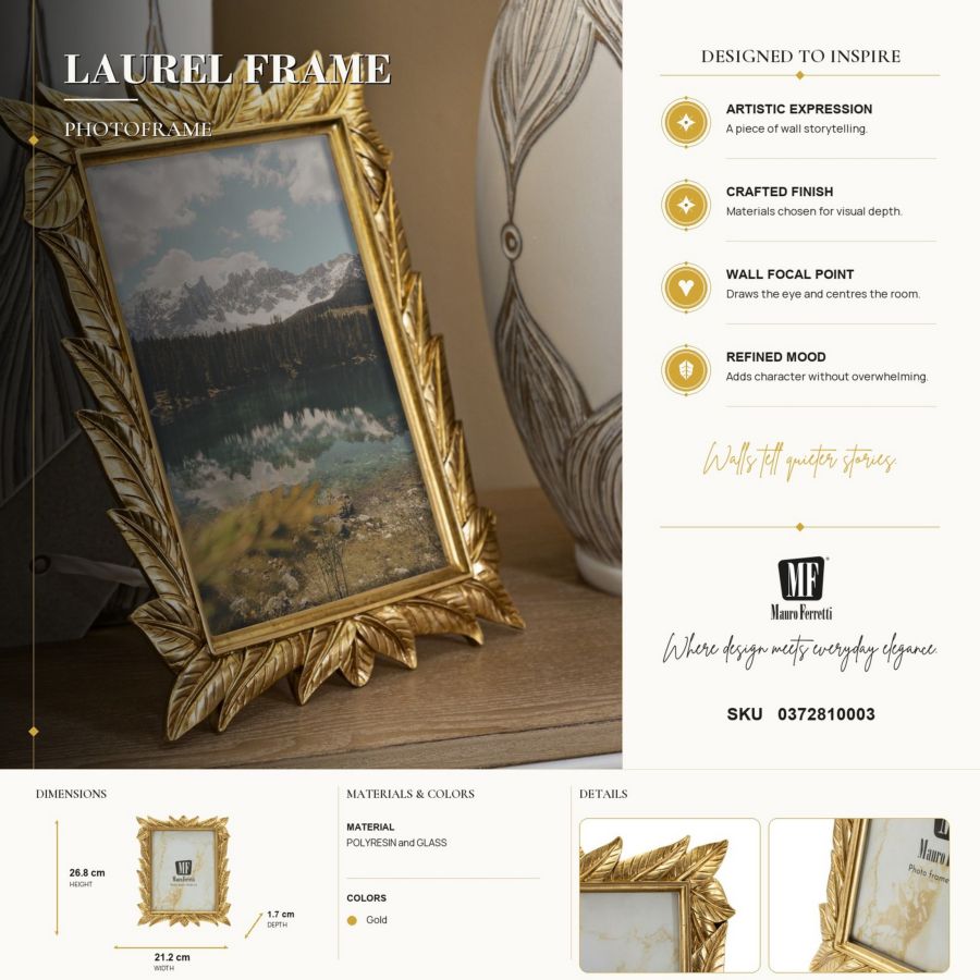Cornice laurel cm 21,2x1,7x26,8 (misura interna cm 15x20) min 2