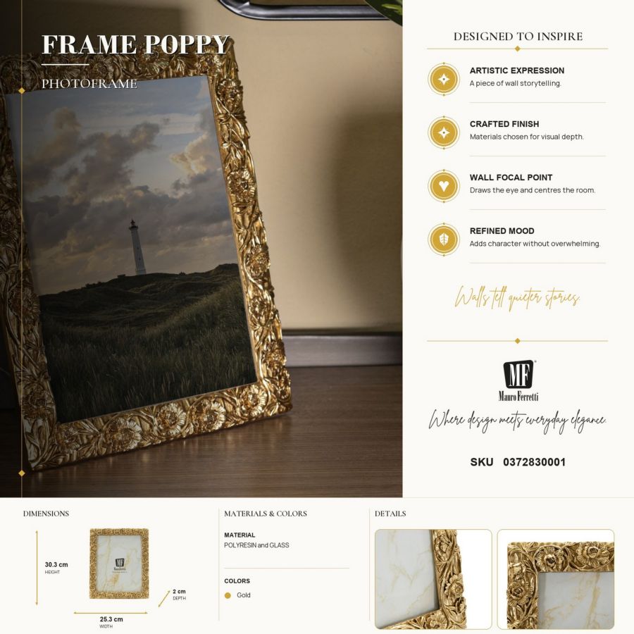 Cornice poppy cm 25,3x2x30,3 (misura interna cm 20x25) min 2