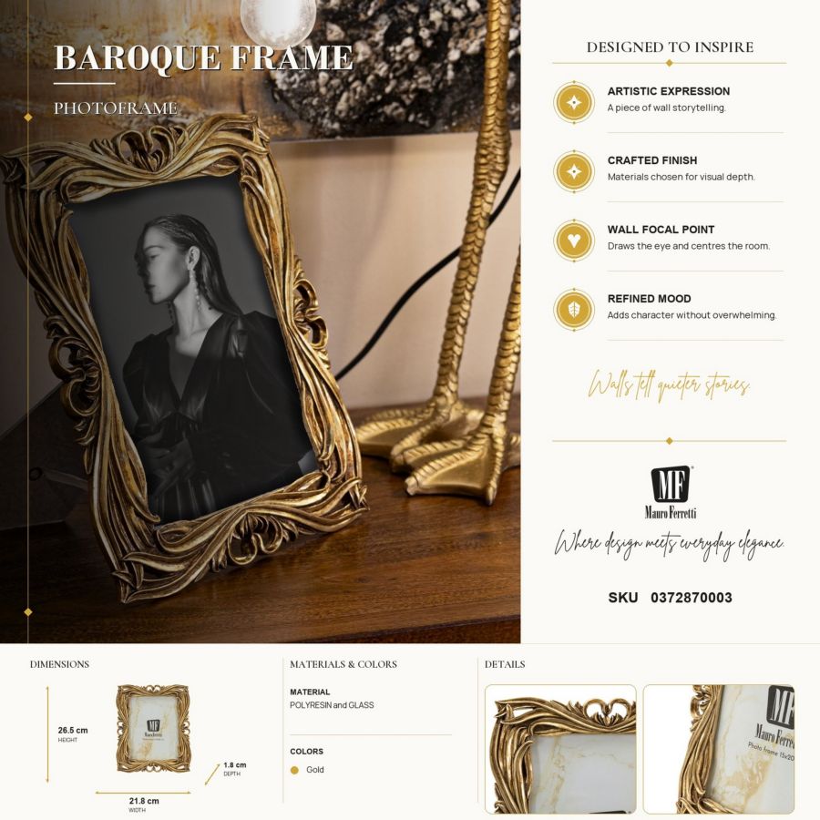 Cornice baroque cm 21,8x1,8x26,5 (misura interna cm 15x20) min 2