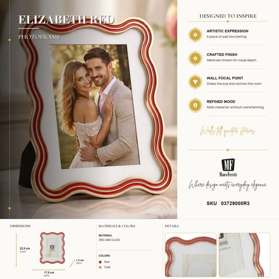 Cornice elizabeth rossa cm 17,5x1,3x22,5 (misura interna cm 15x20) min 2