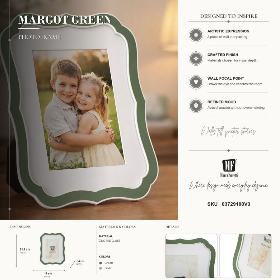 Cornice margot verde cm 17x1,4x21,9 (misura interna cm 15x20) min 2