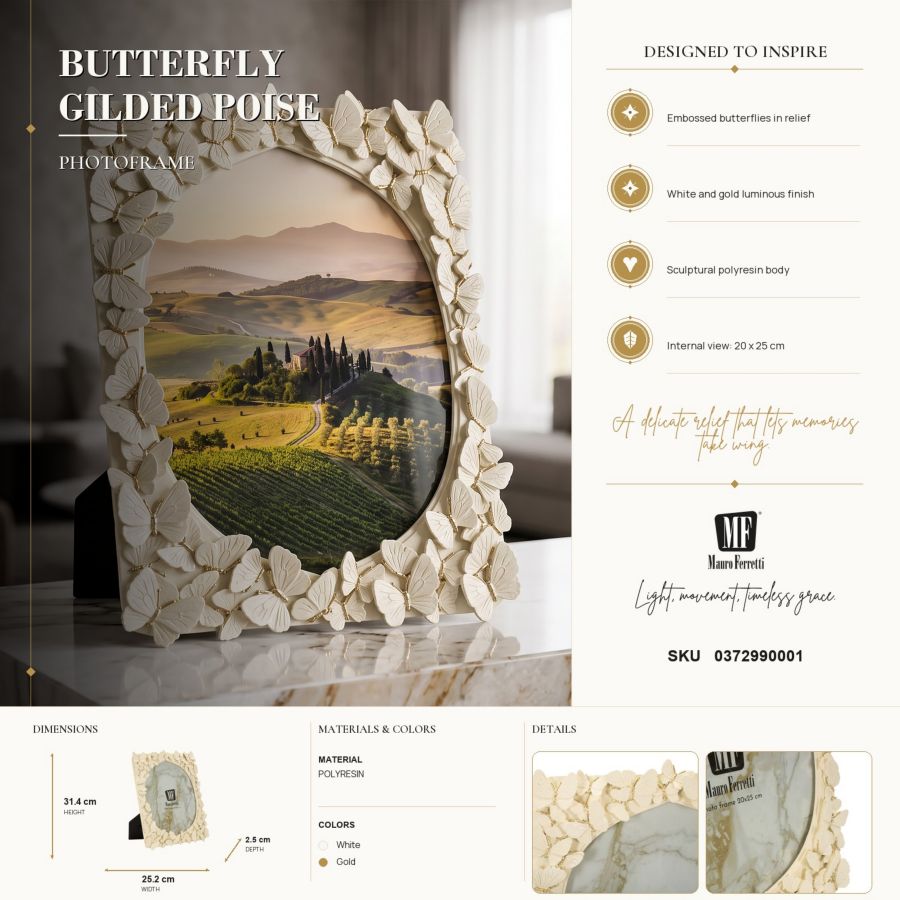 Mauro Ferretti Cornice Butterfly Light 25,2 x 2,5 x 31,4 cm (misura Interna 20 x 25)