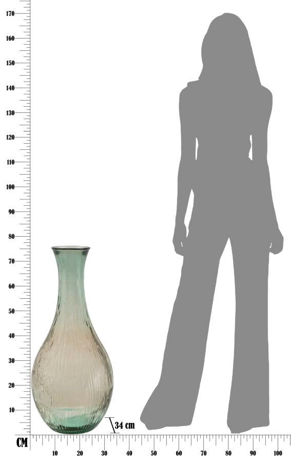 Mauro Ferretti Vaso Vetro Riciclato Slim Lighty Ø 34 x 75 cm (made in Spain)