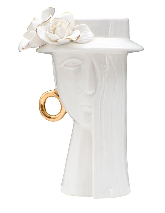 Mauro Ferretti Vaso Woman Elegant Porcellana 15 x 13,3 x 23,5 cm