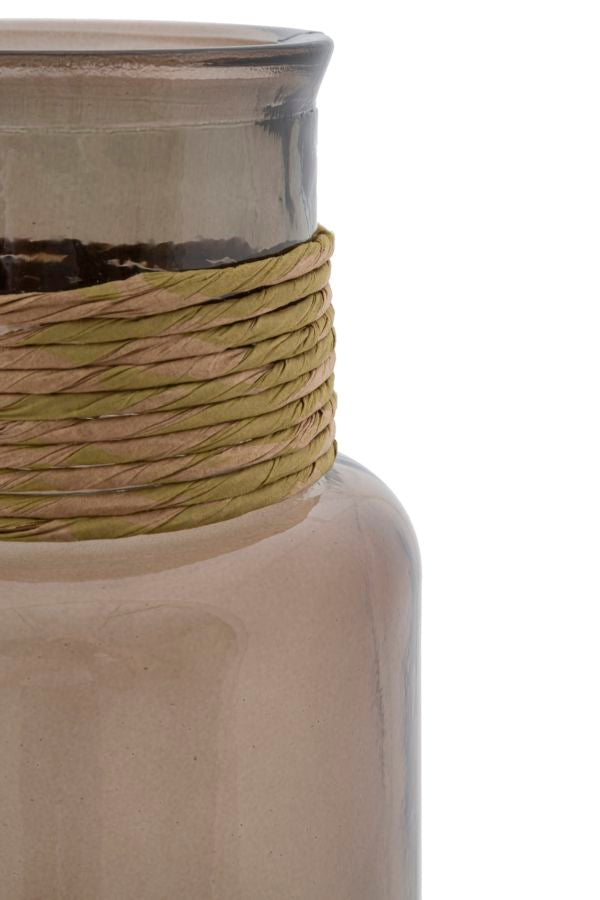 Mauro Ferretti Vaso Rope Noa Vetro Riciclato Ø 15 x 45 cm (made in Spain)
