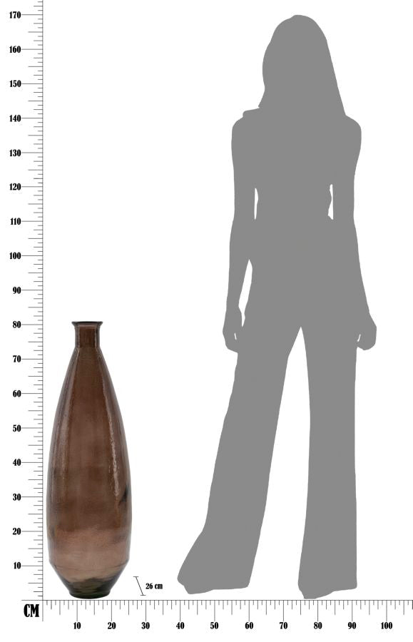 Mauro Ferretti Vaso Jarron Adobe Vetro Riciclato Ø 26 x 80 cm (made in Spain)