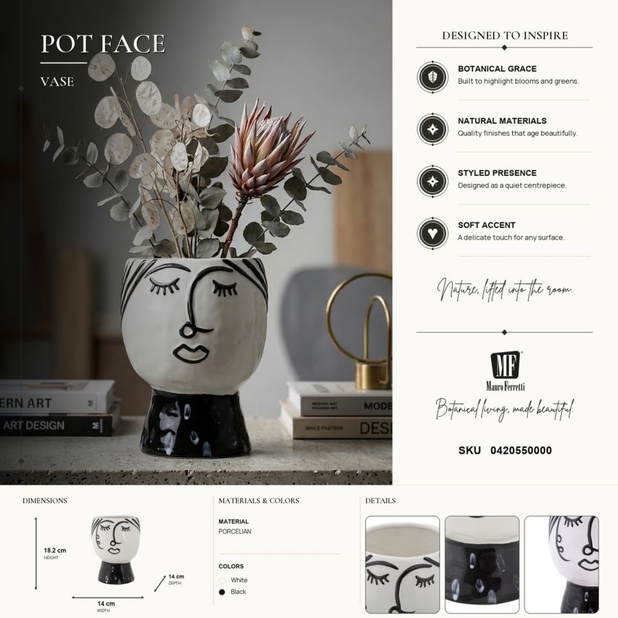 Mauro Ferretti Vaso Pot Face Ø 14 x 18,2 cm